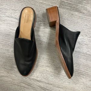 Soludos black genuine leather mules